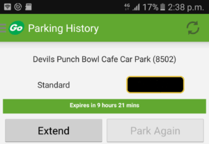 Devils Punch Bowl car park- Ring Go Reference no.